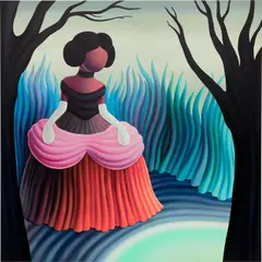 The reception by Jordi Ribes, 2021, oil on canvas, sold Mar 2023