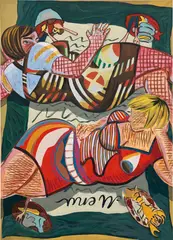 Menu by Ella Kruglyanskaya, 2012, oil and oilstick on canvas, sold Mar 2023