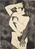 Belkis Ayón, ¿Arrepentida? (Repentant?), 1993, collograph on paper