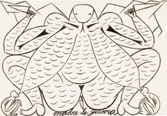 Madre de guerra (Mother of War) by José Bedia Valdés, 1989, charcoal on paper, sold Mar 2023