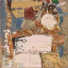 Michael Goldberg, Still Life, 1963, oil and paper collage on canvas