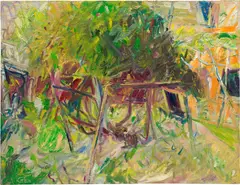 Rosebush by Wolf Kahn, 1957, oil on canvas, sold Mar 2023