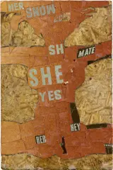 Al Hansen, SHE YES, 1965, paper collage on pressboard