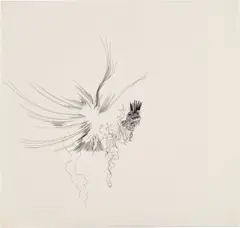 Untitled by Julie Mehretu, 2001, ink and paper on Mylar pinned to paper, sold Mar 2023