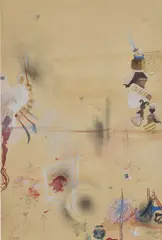 Shahzia Sikander, Eye-I-ing Those Armorial Bearings II, 1997, vegetable color, watercolor, dry pigment and tea on hand-prepared wasli paper