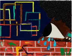 Devin Troy Strother, Untitled, 2021, mixed media on linen