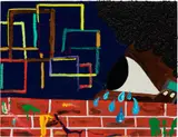 Devin Troy Strother, Untitled, 2021, mixed media on linen