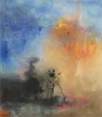 Friedrich Kunath, Last Mango in Paris, 2008, lacquer, acrylic and gouache on canvas