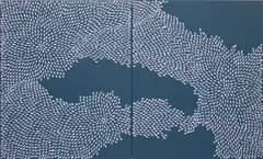 Julia Chiang, Never Get Stuck, 2013, acrylic on panel, diptych