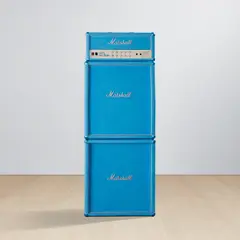 Kaz Oshiro, Baby Blue Marshall Stack (Soft Machine), 1999, acrylic, plastic hardware and Bondo on canvas stretched over wood