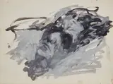 Elaine de Kooning, Portrait of Aristodimos Kaldis, 1970, acrylic on paperboard