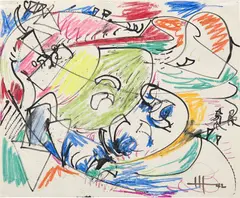 Hans Hofmann, Untitled, 1942, ink and wax crayon on paper