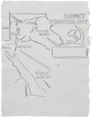 Andy Warhol, Map: Soviet Footholds, 1985, graphite on paper