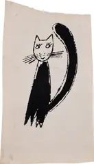 Andy Warhol, Cat, 1954, ink on Strathmore paper