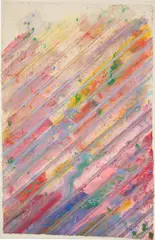 Rains by Kenneth Noland, 1985, monotype with hand-coloring and embossing on heavy wove handmade paper, sold Mar 2023