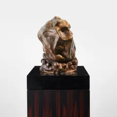 Jonathan Meese, Mutter (Mother), 2004, bronze with wood and marble base