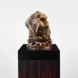 Jonathan Meese, Mutter (Mother), 2004, bronze with wood and marble base