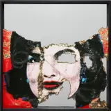 Douglas Gordon, Self Portrait of You + Me (Red Jackie), 2007, burnt photograph mounted to mirror, in artist’s frame