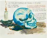 Untitled (The masks...) by Raymond Pettibon, 2003, ink and watercolor on paper, sold Mar 2023