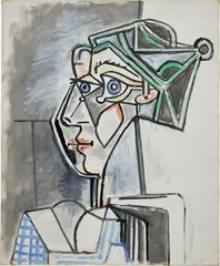 Pablo Picasso, Tête de femme au chignon, oil on canvas
