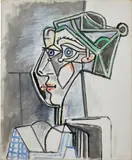 Pablo Picasso, Tête de femme au chignon, oil on canvas