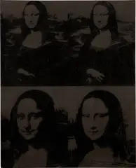 Mona Lisa Four Times by Andy Warhol, 1973, silkscreen ink and acrylic on canvas, sold May 2023