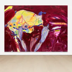 The Menstrual Marshland by Jadé Fadojutimi, 2021, oil, oilstick and acrylic on canvas, sold May 2023