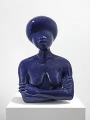 Simone Leigh, Figure (Cobalt), 2021, glazed stoneware