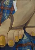 Issy Wood, Untitled (Harley's foot thing), 2021, oil on linen