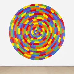 Wall Drawing #1111 Circle with broken bands of color by Sol LeWitt, 2003, acrylic wall installation, offered May 2023