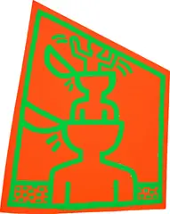 Keith Haring, Untitled, DayGlo paint on wood