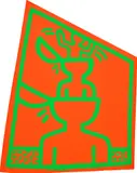 Keith Haring, Untitled, DayGlo paint on wood