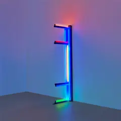 Dan Flavin, untitled (for Ad Reinhardt) 1b, 1990, blue, yellow, pink, red and green fluorescent light
