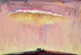 Wayne Thiebaud, Red Farm, 1991, oil on board