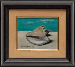 Shell by Gertrude Abercrombie, 1952, oil on Masonite, sold May 2023