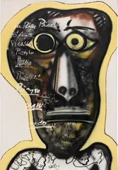 Futura 2000, Self-Portrait of Picasso 1969, 1984, oil and enamel spray paint on canvas