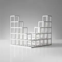 Sol LeWitt, Open Cube Structure, 2000, acrylic on wood