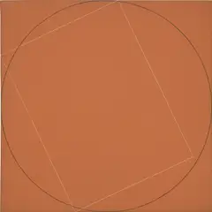 Robert Mangold, A Rectangle and a Circle Within a Square, 1975, acrylic and graphite on Masonite