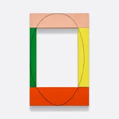 Four Color Frame Painting #3 by Robert Mangold, 1983, acrylic and charcoal on four adjoined pieces of wood, sold May 2023