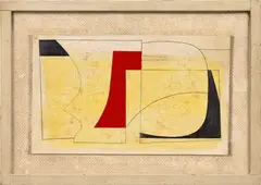 Red to Black by Ben Nicholson, pencil and oil on canvas board laid on artist's prepared board, in artist's frame, sold May 2023