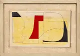Ben Nicholson, Red to Black, pencil and oil on canvas board laid on artist's prepared board, in artist's frame