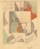 Auguste Herbin, Composition cubiste, 1918, color pencil and pencil on paper