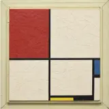 Tom Sachs, 118 Composition No. III; Composition with Red, Blue, Yellow, and Black (Mondrian), duct tape on plywood, in artist's frame