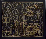 Keith Haring, Untitled, gold felt-tip pen on plastic