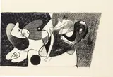 Arshile Gorky, Study for Nighttime, Enigma and Nostalgia, 1931–1932, India ink, chalk and graphite on laid paper