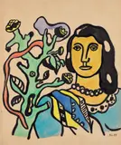 Fernand Léger, Jeune fille à la branche, 1951, gouache on paper