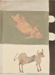 Pez con toro by Francisco Toledo, 1960, oil and sand on board, offered May 2023