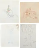Leonora Carrington, Four works: (i) Study for Snake-Bite Floripondio ; (ii) Study for Mural El Mundo Magico de Los Mayas ; (iii) Untitled ; (iv) Untitled