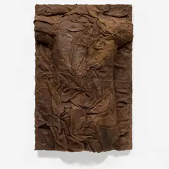 Untitled by Magdalena Abakanowicz, 1977, jute and resin on board, sold May 2023