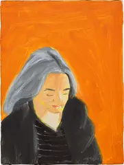 Ada (Orange) by Alex Katz, 2007, oil on board, sold May 2023